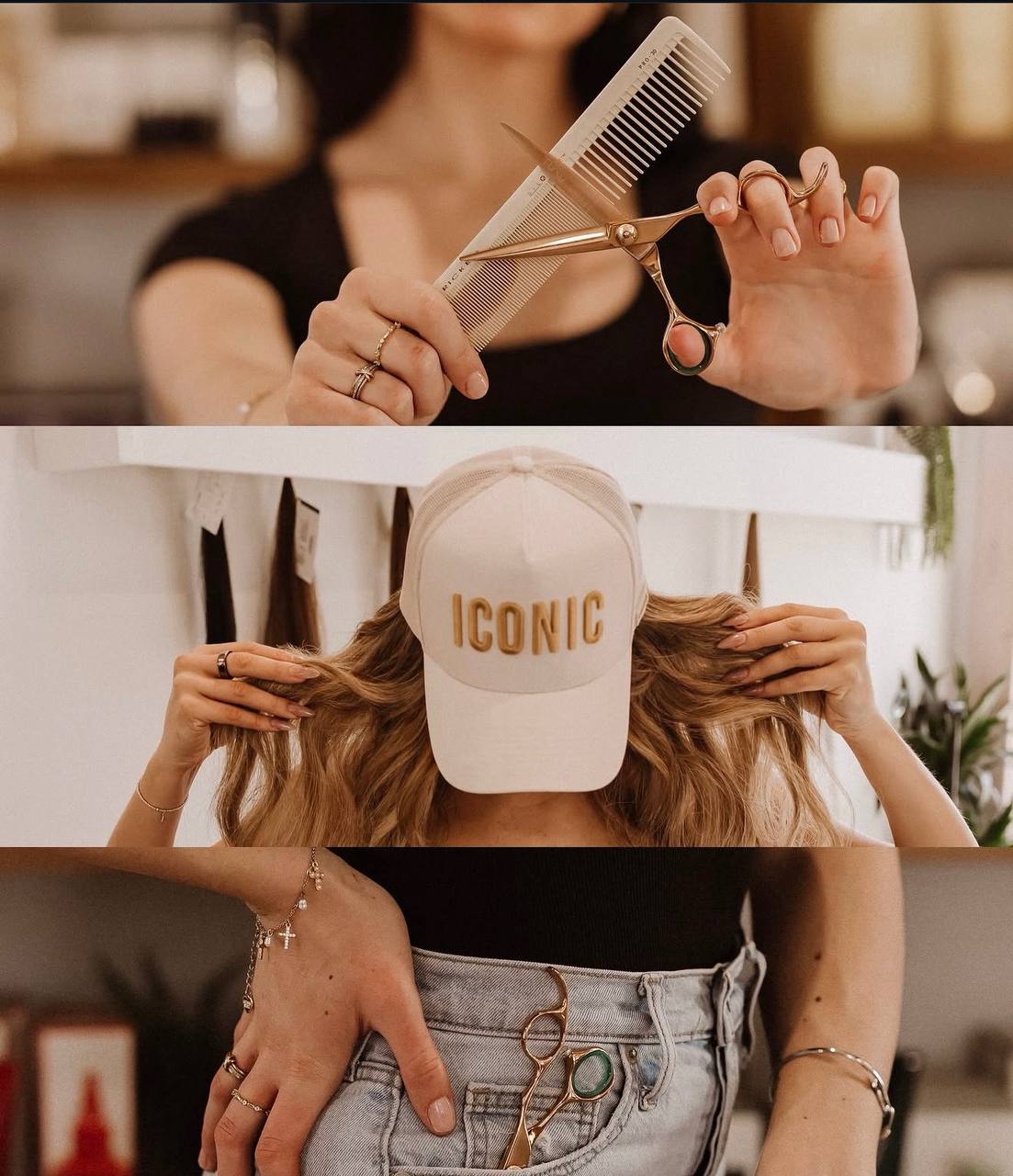 Luxury hair salon styling tools — Ann Michael Collective Elkhart Lake