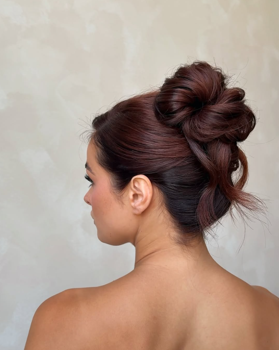 High bun updo