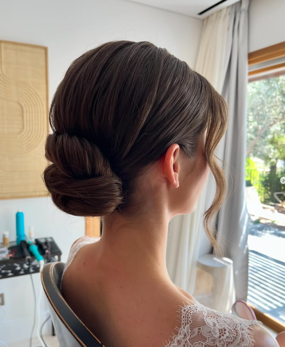 Sleek low bun
